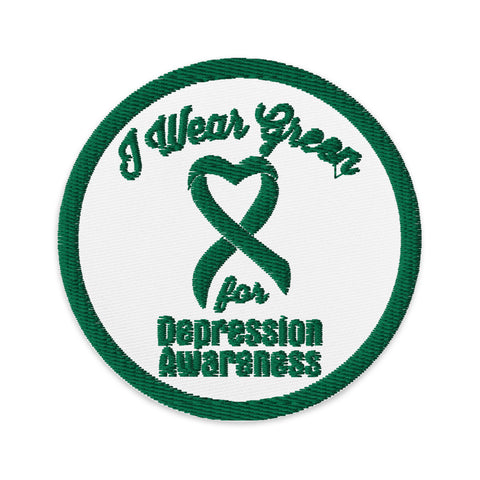I wear Green for Depression Awareness Embroidered Patch - The Awareness Store
