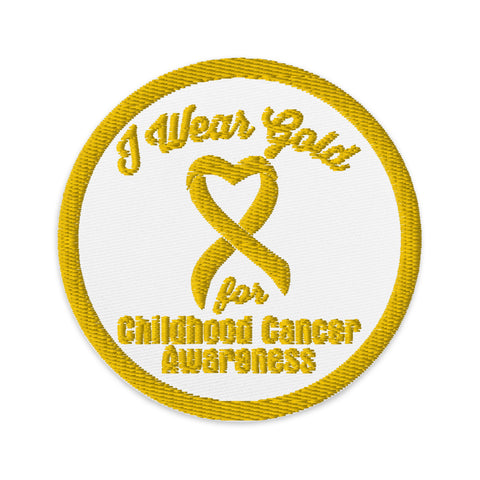 I wear Gold  for Childhood Cancer Awareness Embroidered Patch