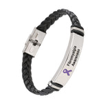 Fibromyalgia Leather Awareness Bracelet