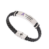 Fibromyalgia Leather Awareness Bracelet