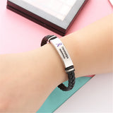 Fibromyalgia Leather Awareness Bracelet