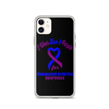 Rheumatoid Arthritis Awareness I Wear Blue & Purple iPhone Case