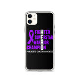 Pancreatic Cancer Awareness Fighter, Superstar, Warrior, Champion, Hero iPhone Case - The Awareness Store