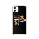 Leukemia Awareness Faith, Hope, Courage iPhone Case