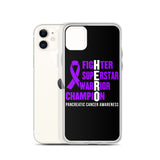 Pancreatic Cancer Awareness Fighter, Superstar, Warrior, Champion, Hero iPhone Case - The Awareness Store