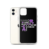 Fibromyalgia Awareness Faith, Hope, Courage iPhone Case