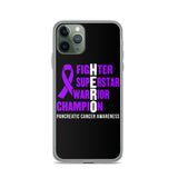 Pancreatic Cancer Awareness Fighter, Superstar, Warrior, Champion, Hero iPhone Case - The Awareness Store