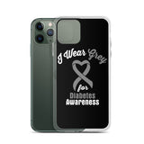 Diabetes Awareness I Wear Grey iPhone Case
