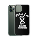 Diabetes Awareness I Wear Gray iPhone Case