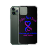 Rheumatoid Arthritis Awareness I Wear Blue & Purple iPhone Case