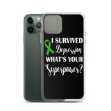 Depression Awareness I Survived, What's Your Superpower? iPhone Case - The Awareness Store