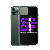 Pancreatic Cancer Awareness Fighter, Superstar, Warrior, Champion, Hero iPhone Case - The Awareness Store