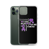 Fibromyalgia Awareness Faith, Hope, Courage iPhone Case