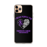 Pancreatic Cancer Awareness I Wear Purple iPhone Case