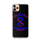 Rheumatoid Arthritis Awareness I Wear Blue & Purple iPhone Case