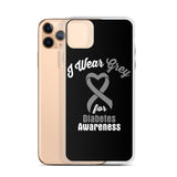 Diabetes Awareness I Wear Grey iPhone Case