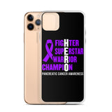 Pancreatic Cancer Awareness Fighter, Superstar, Warrior, Champion, Hero iPhone Case - The Awareness Store