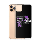 Fibromyalgia Awareness Faith, Hope, Courage iPhone Case