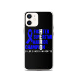 Colon Cancer Awareness Fighter, Superstar, Warrior, Champion, Hero iPhone Case