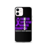 Pancreatic Cancer Awareness Fighter, Superstar, Warrior, Champion, Hero iPhone Case - The Awareness Store