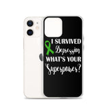 Depression Awareness I Survived, What's Your Superpower? iPhone Case - The Awareness Store