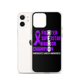 Pancreatic Cancer Awareness Fighter, Superstar, Warrior, Champion, Hero iPhone Case - The Awareness Store