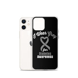 Diabetes Awareness I Wear Grey iPhone Case