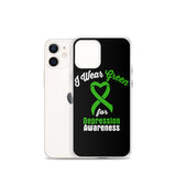 Depression Awareness I Wear Green iPhone Case