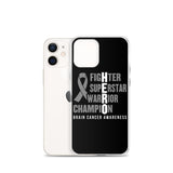 Brain Cancer Awareness Fighter, Superstar, Warrior, Champion, Hero iPhone Case