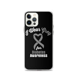 Diabetes Awareness I Wear Grey iPhone Case