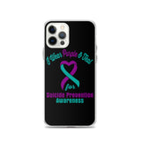 Suicide Awareness I Wear Purple & Teal iPhone Case