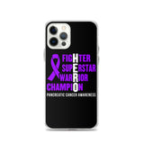 Pancreatic Cancer Awareness Fighter, Superstar, Warrior, Champion, Hero iPhone Case - The Awareness Store