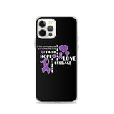 Fibromyalgia Awareness Faith, Hope, Courage iPhone Case