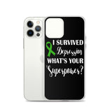 Depression Awareness I Survived, What's Your Superpower? iPhone Case - The Awareness Store