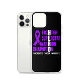 Pancreatic Cancer Awareness Fighter, Superstar, Warrior, Champion, Hero iPhone Case - The Awareness Store