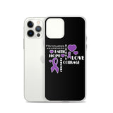 Fibromyalgia Awareness Faith, Hope, Courage iPhone Case