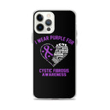 Cystic Fibrosis Awareness I Wear Purple iPhone Case - The Awareness Store