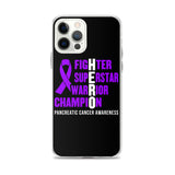 Pancreatic Cancer Awareness Fighter, Superstar, Warrior, Champion, Hero iPhone Case - The Awareness Store