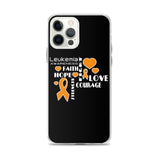 Leukemia Awareness Faith, Hope, Courage iPhone Case