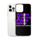 Pancreatic Cancer Awareness Fighter, Superstar, Warrior, Champion, Hero iPhone Case - The Awareness Store
