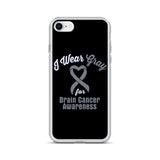 Brain Cancer Awareness I Wear Gray iPhone Case