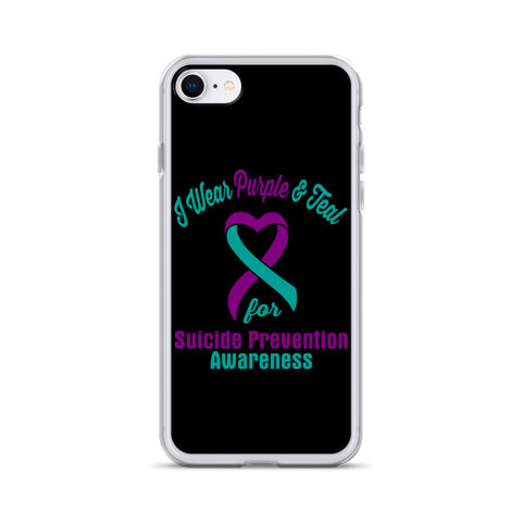 Suicide Awareness I Wear Purple & Teal iPhone Case - The Awareness Store
