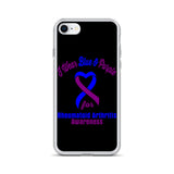 Rheumatoid Arthritis Awareness I Wear Blue & Purple iPhone Case