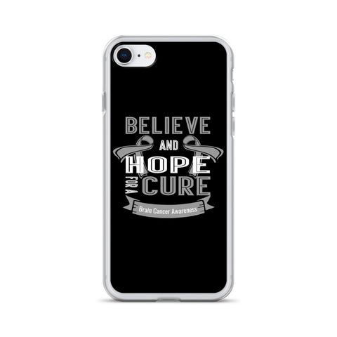 Brain Cancer Awareness Believe & Hope for a Cure iPhone Case