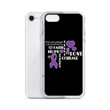 Fibromyalgia Awareness Faith, Hope, Courage iPhone Case