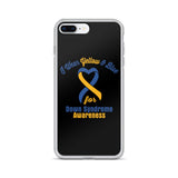 Down Syndrome Awareness I Wear Yellow & Blue iPhone Case