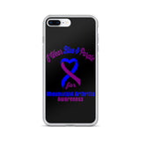 Rheumatoid Arthritis Awareness I Wear Blue & Purple iPhone Case