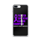 Pancreatic Cancer Awareness Fighter, Superstar, Warrior, Champion, Hero iPhone Case - The Awareness Store