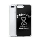 Diabetes Awareness I Wear Grey iPhone Case