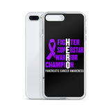 Pancreatic Cancer Awareness Fighter, Superstar, Warrior, Champion, Hero iPhone Case - The Awareness Store